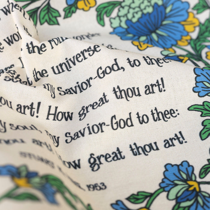 How Great Thou Art Hymn Tea Towel - Full Color