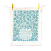 How great thou art tea towel in aqua blue unfolded and hanging with clothes pins