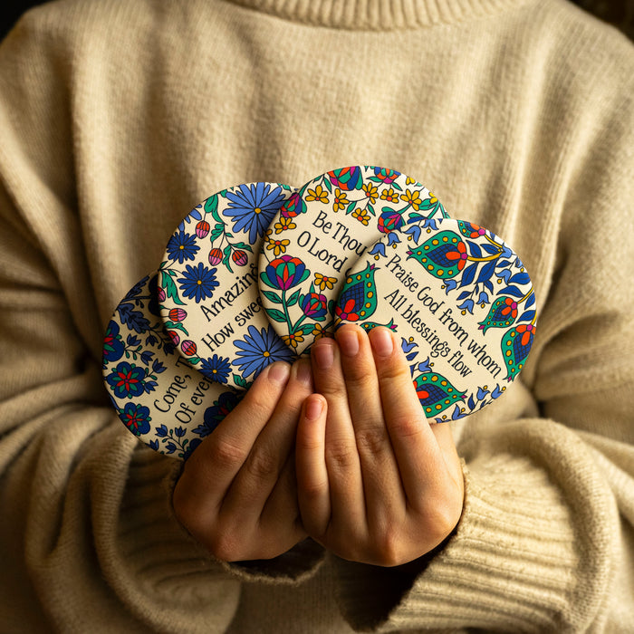 4 Round Hymn Magnets - Set #4
