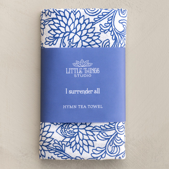 I Surrender All Hymn Tea Towel — 24" x 20"