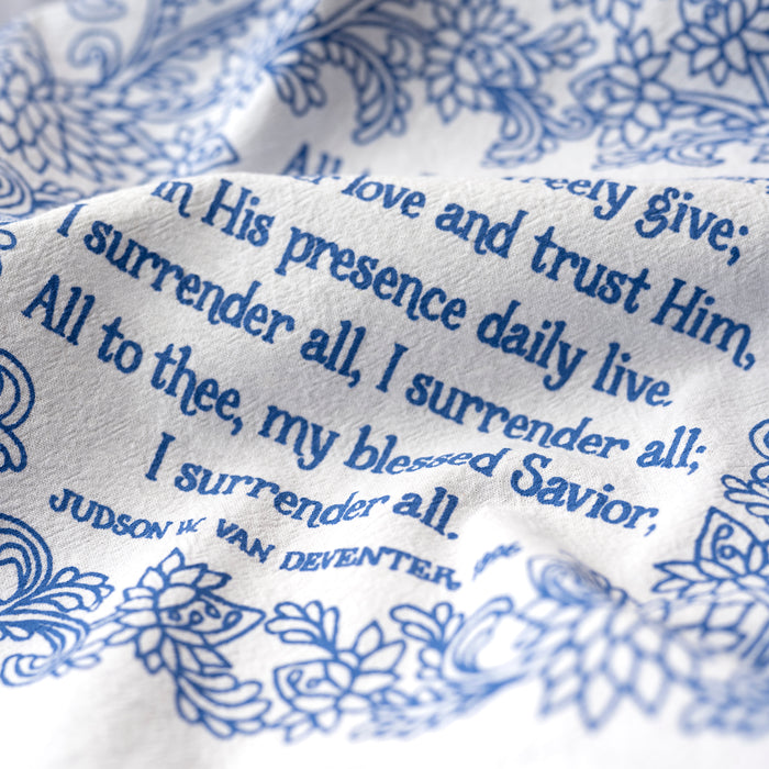 I Surrender All Hymn Tea Towel — 24" x 20"