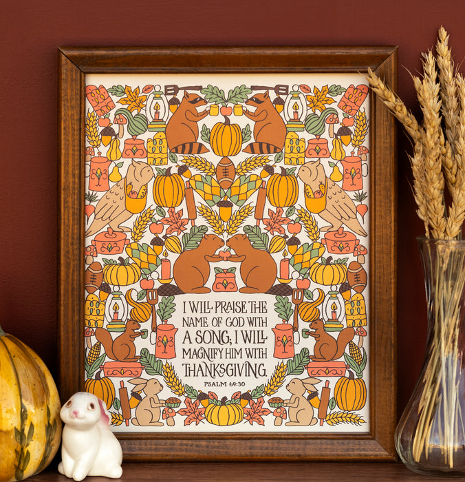 I Will Praise Scripture Art Print