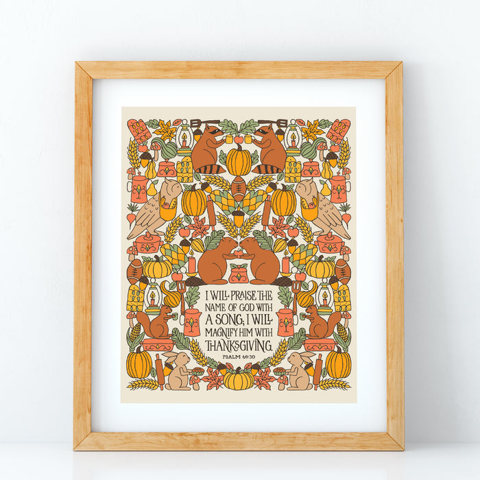 I Will Praise Scripture Art Print