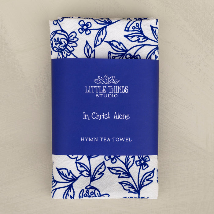 In Christ Alone Hymn Tea Towel – 24"x20" - Blue