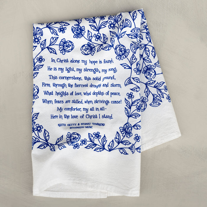 In Christ Alone Hymn Tea Towel – 24"x20" - Blue