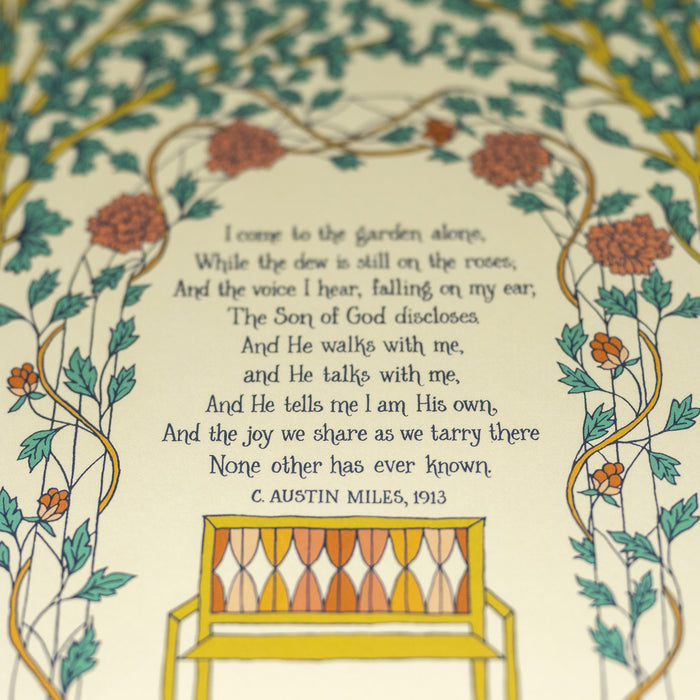 In the Garden Gospel Song Art Print - Cream