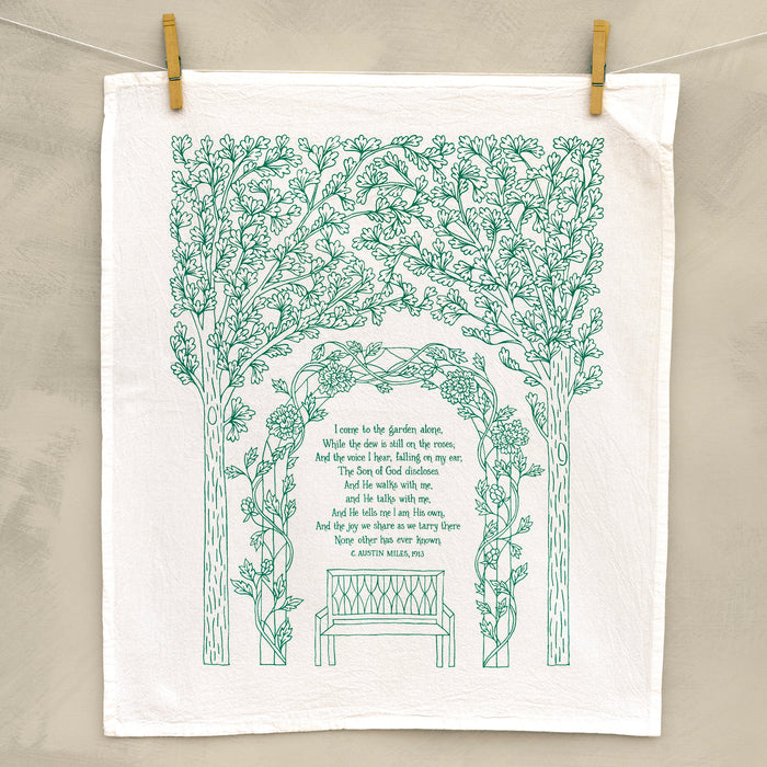 In The Garden Gospel Song Hymn Tea Towel – 24"x20"