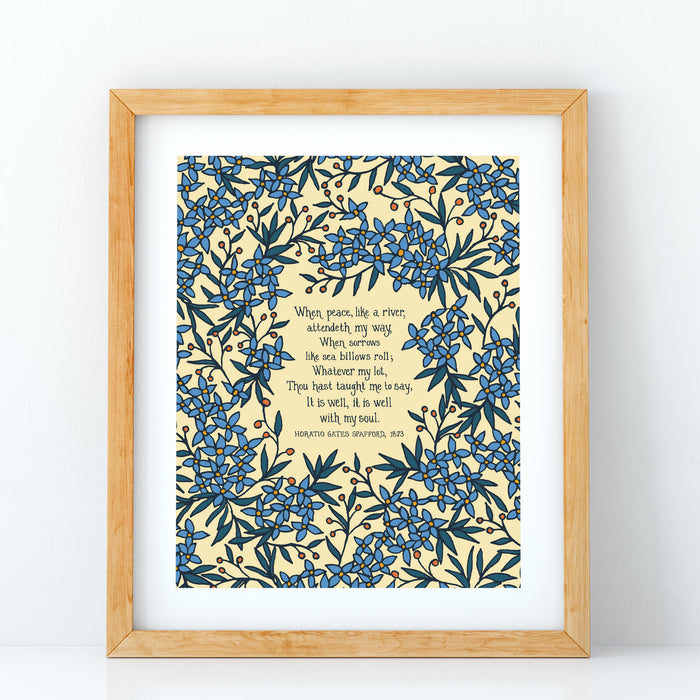 It Is Well Hymn Art Print - Vanilla