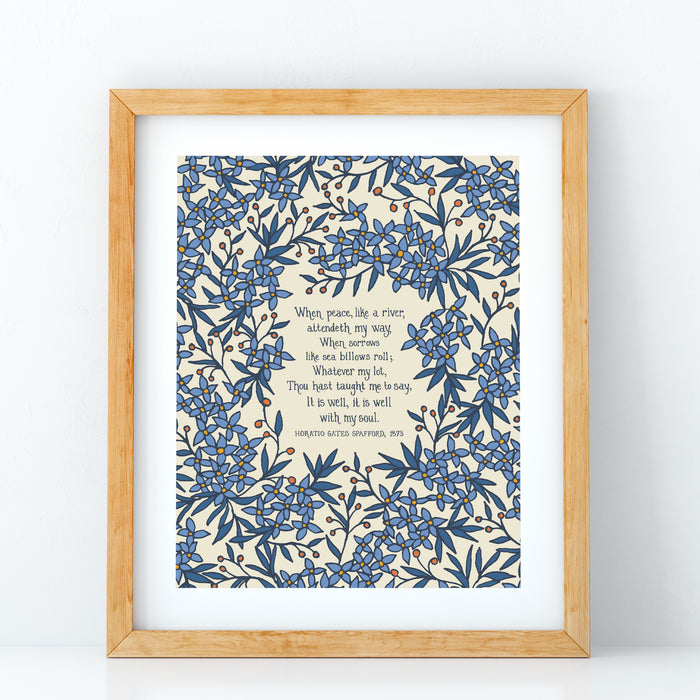 It Is Well Hymn Art Print - Vanilla