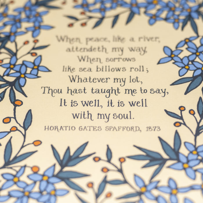 It Is Well Hymn Art Print - Vanilla