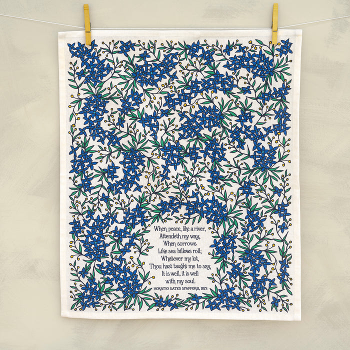 It Is Well Hymn Tea Towel - full color