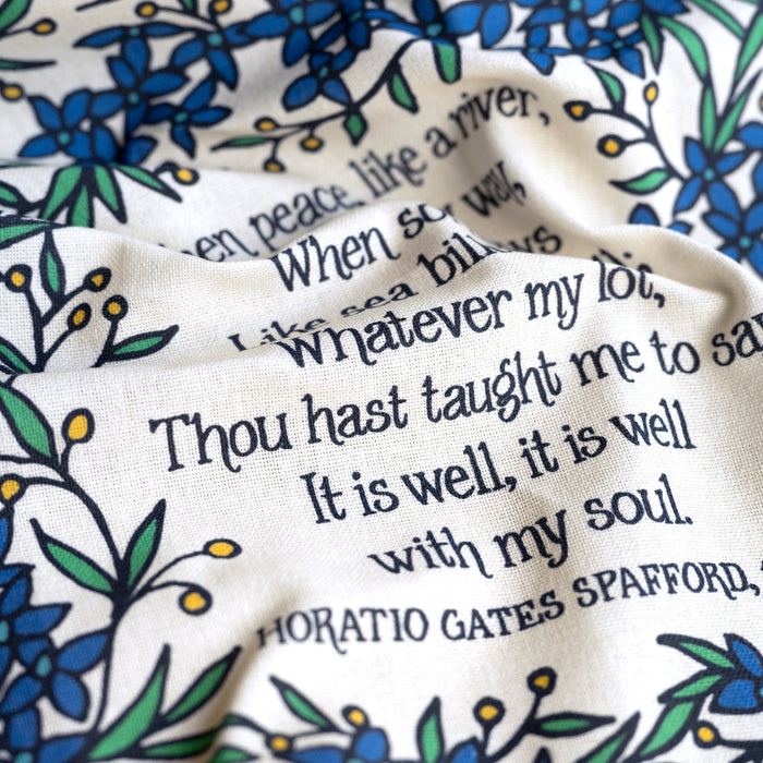 It Is Well Hymn Tea Towel - full color