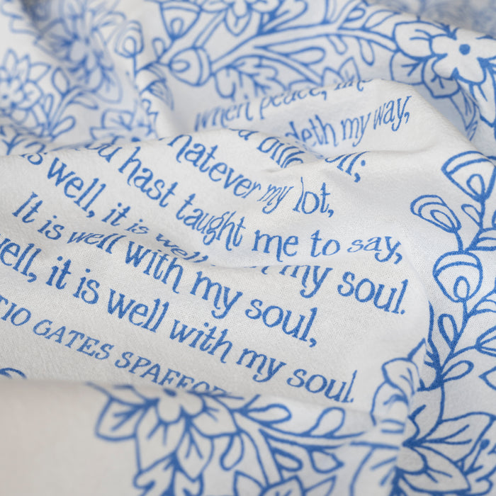 It Is Well With My Soul Hymn Tea Towel - Light Blue