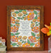 The "It Is Well" hymn art print features hymn text surrounded by a orange florals against a cream background