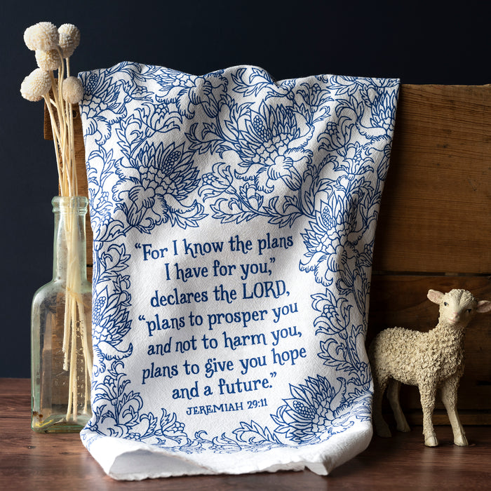 For I Know the Plans Scripture Tea Towel — 24"x20"