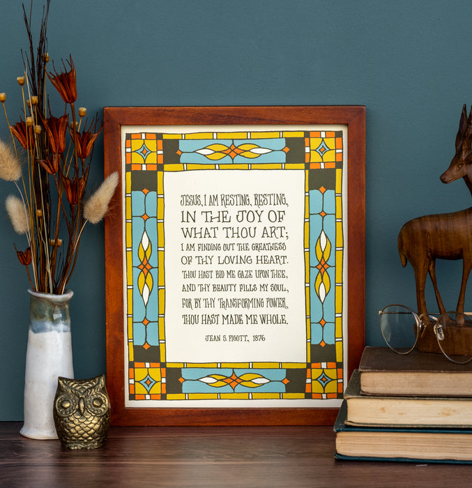 Jesus, I Am Resting, Resting Hymn Art Print - Cream