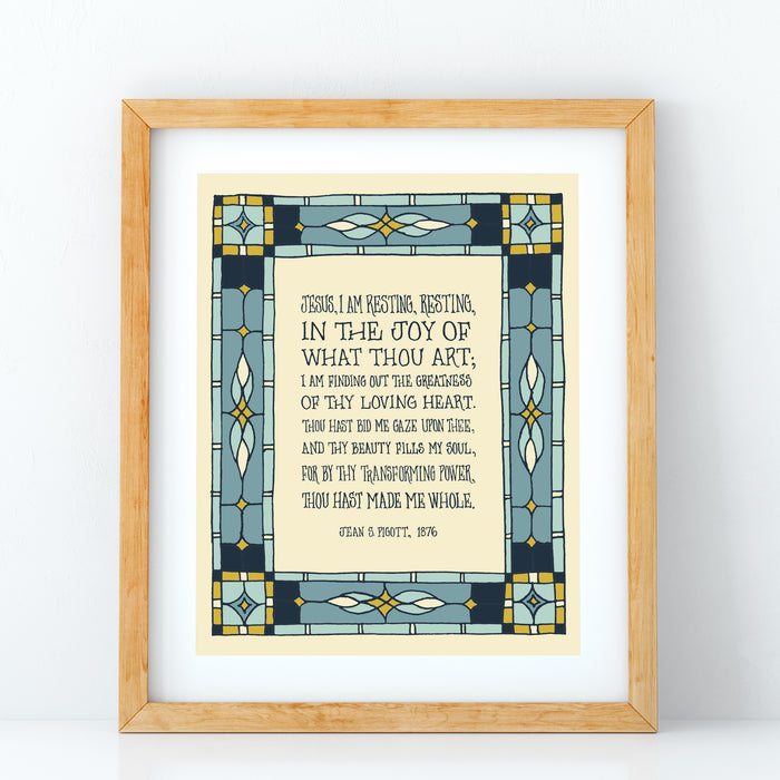 Jesus I Am Resting Hymn Art Print