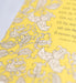 Illustration detail of Text detail of Jesus, Lover of My Soul hymn art print features a cream floral illustration against a yellow background