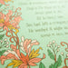 Hand illustrated floral detail of the Jesus Paid It All art print — hand-lettered hymn text printed on a light green background surrounded by floral accents in pink, light red, white, orange and green