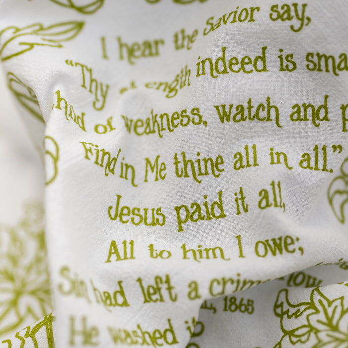 Jesus Paid It All Hymn Tea Towel — 24" x 20"