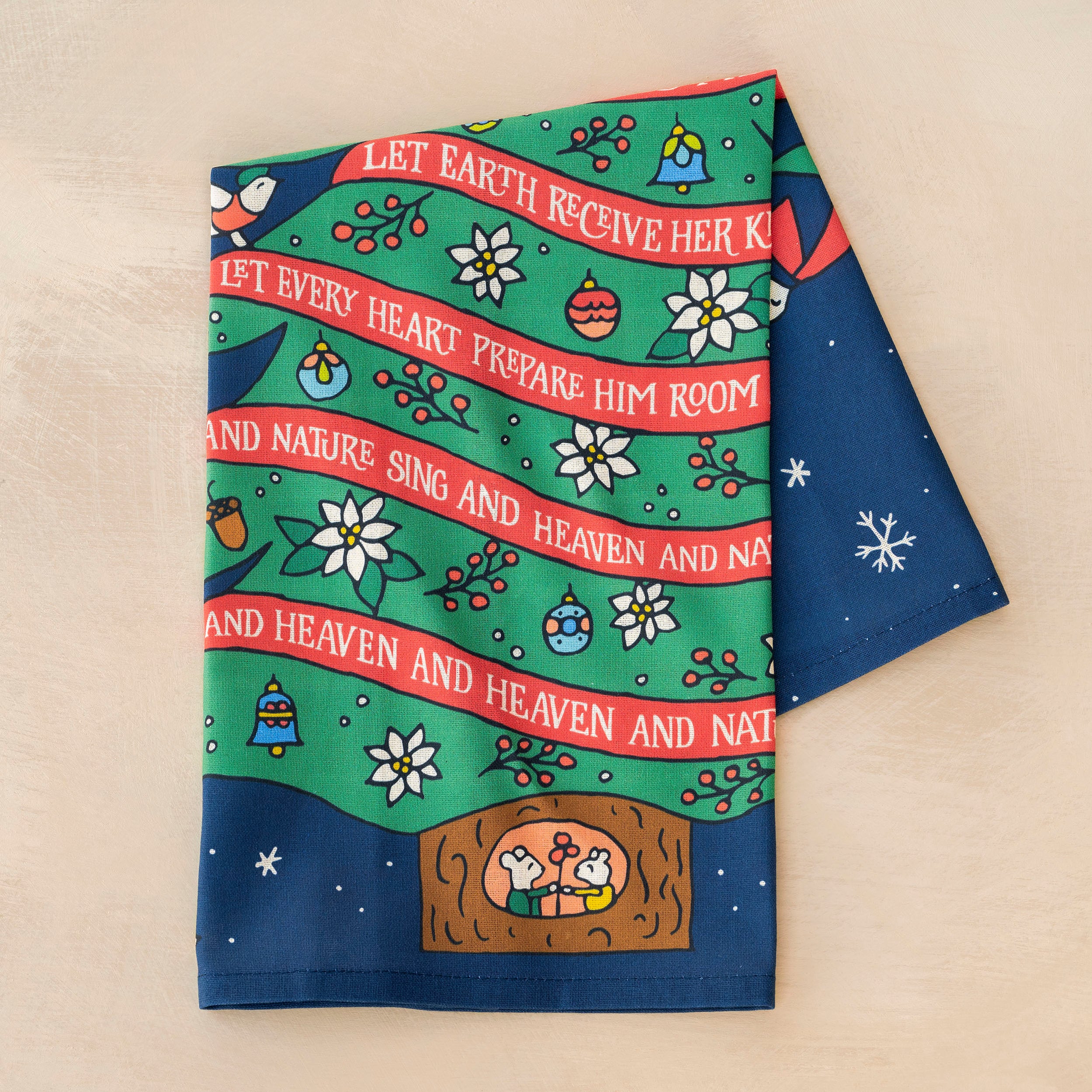 Joy To The World Christmas Tea Towel - Full Color — Little Things ...