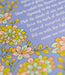 Illustration detail of Joyful, Joyful, We Adore Thee hymn art print features bold multi-colored floral against a blue lavender background