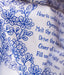 Text detail of Joyful, Joyful We Adore Thee hymn tea towel, which features the beloved hymn is printed in blackberry blue.