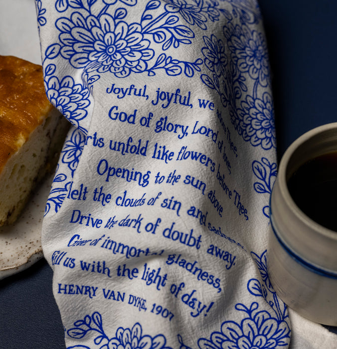 Joyful, Joyful We Adore Thee Hymn Tea Towel — 24" x 20"