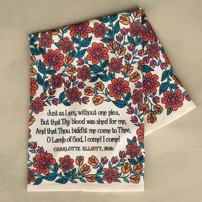 Just As I Am Hymn Tea Towel - Full Color