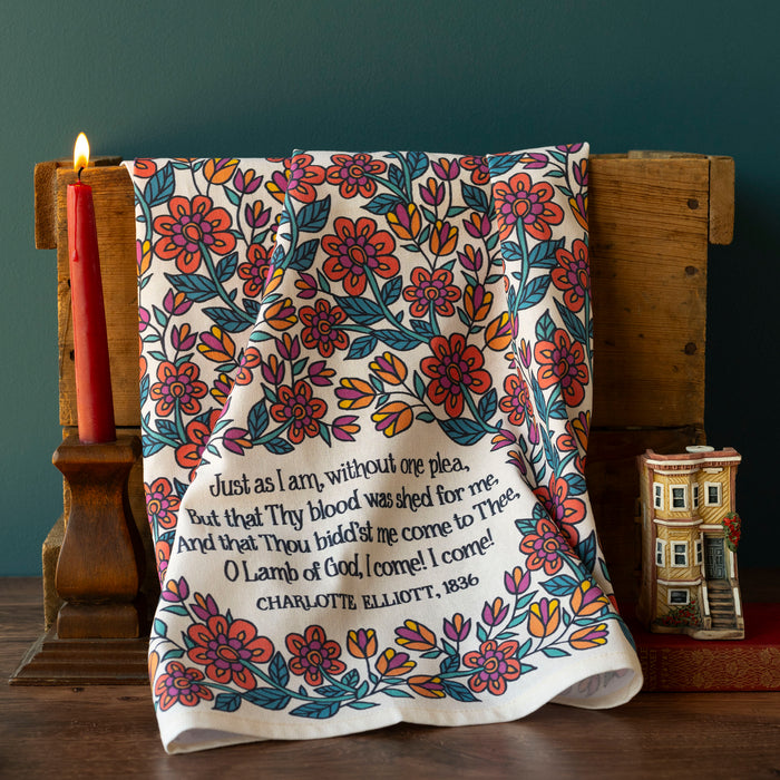 Just As I Am Hymn Tea Towel - Full Color