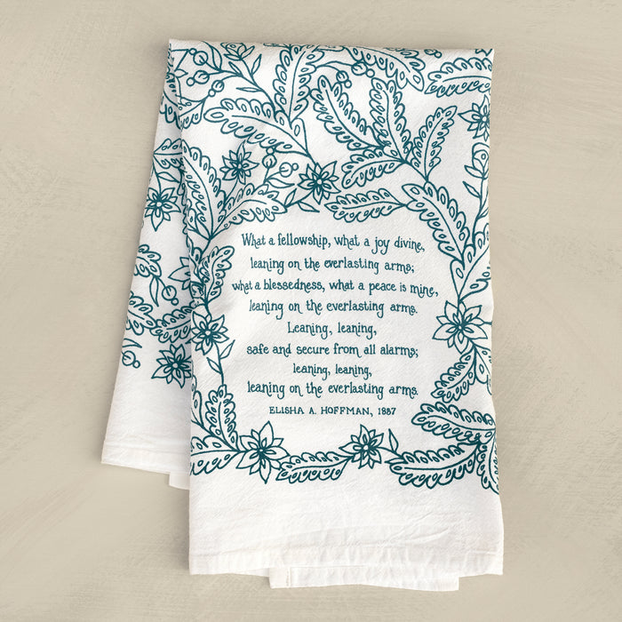 Leaning on the Everlasting Arms Hymn Tea Towel