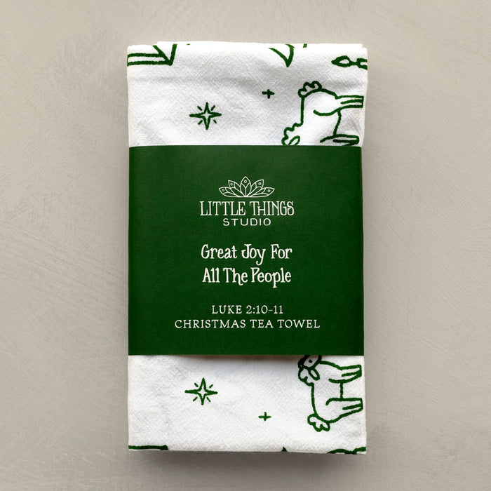 Great Joy for All the People Christmas Tea Towel