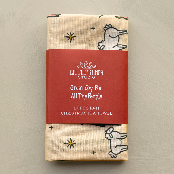 Great Joy Christmas Tea Towel - Full color