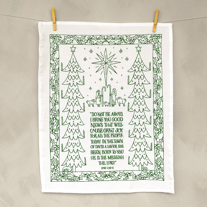 Great Joy for All the People Christmas Tea Towel