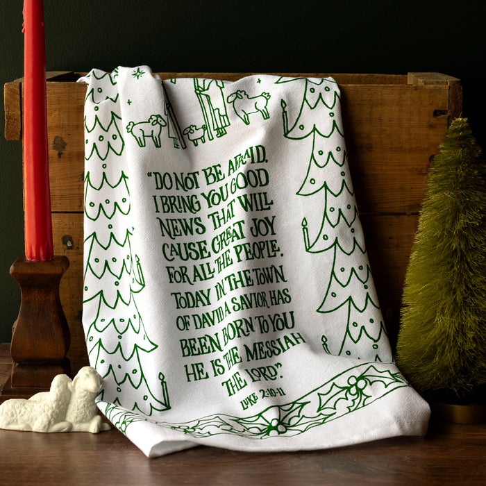 Great Joy for All the People Christmas Tea Towel