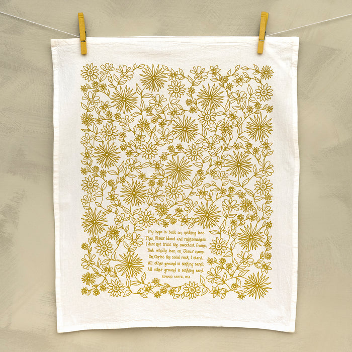 My Hope Is Built Hymn Tea Towel