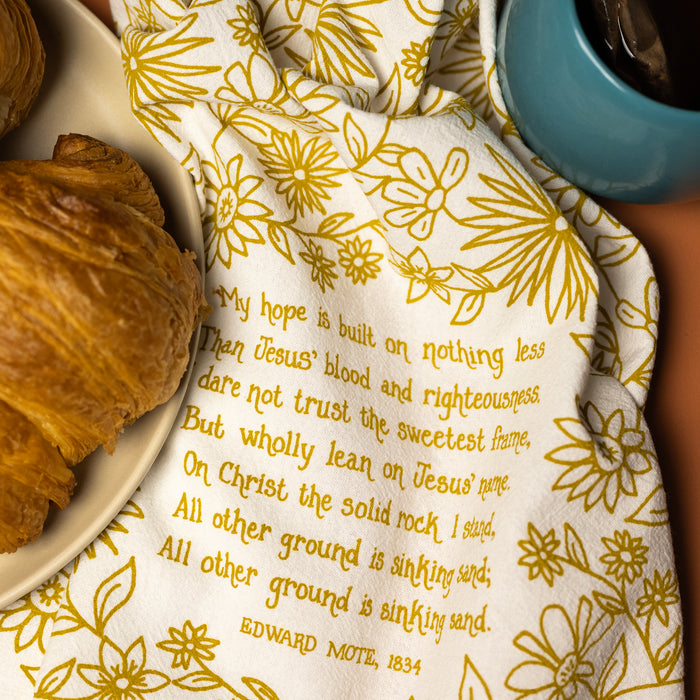 My Hope Is Built Hymn Tea Towel