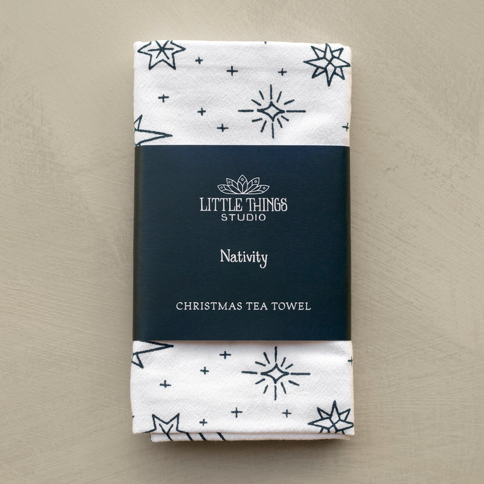 Nativity Christmas Tea Towel