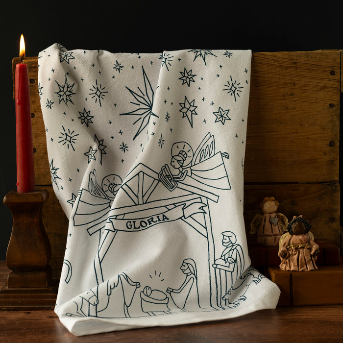 Nativity Christmas Tea Towel