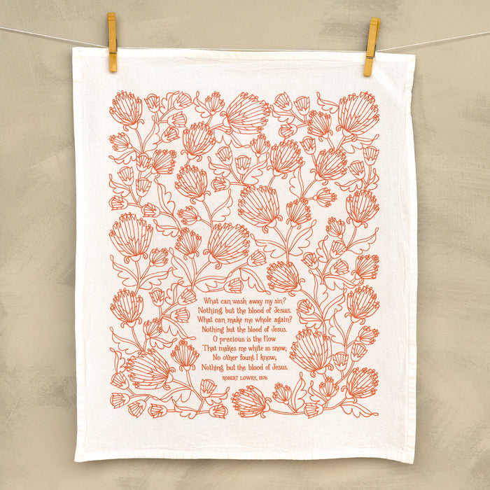 Nothing But the Blood Hymn Tea Towel — 24"x20"