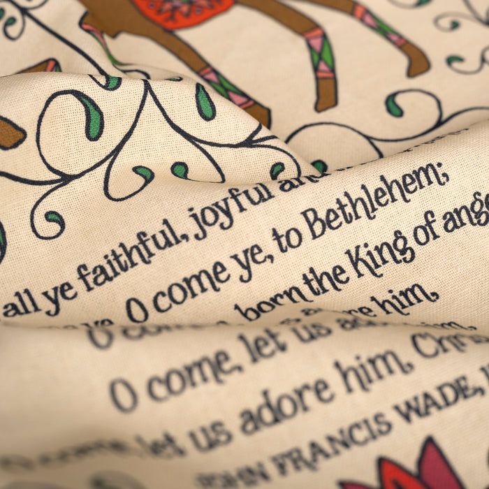 O Come All Ye Christmas Tea Towel - Full Color