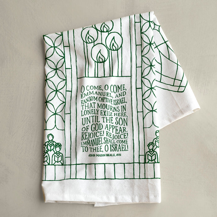 O Come, O Come Emmanuel Christmas Tea Towel