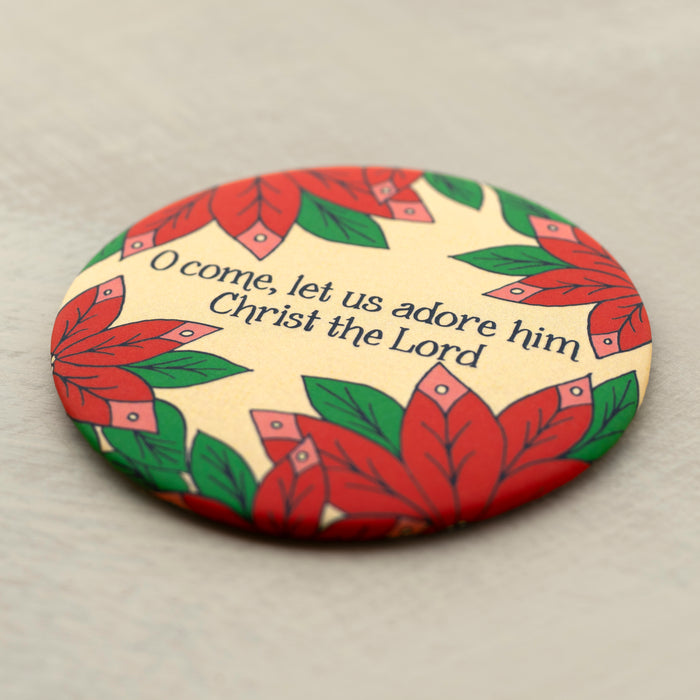 3 Round Christmas Magnets - Rejoice Set