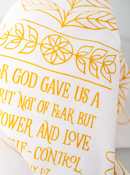 Power, Love & Self-Control Scripture Tea Towel