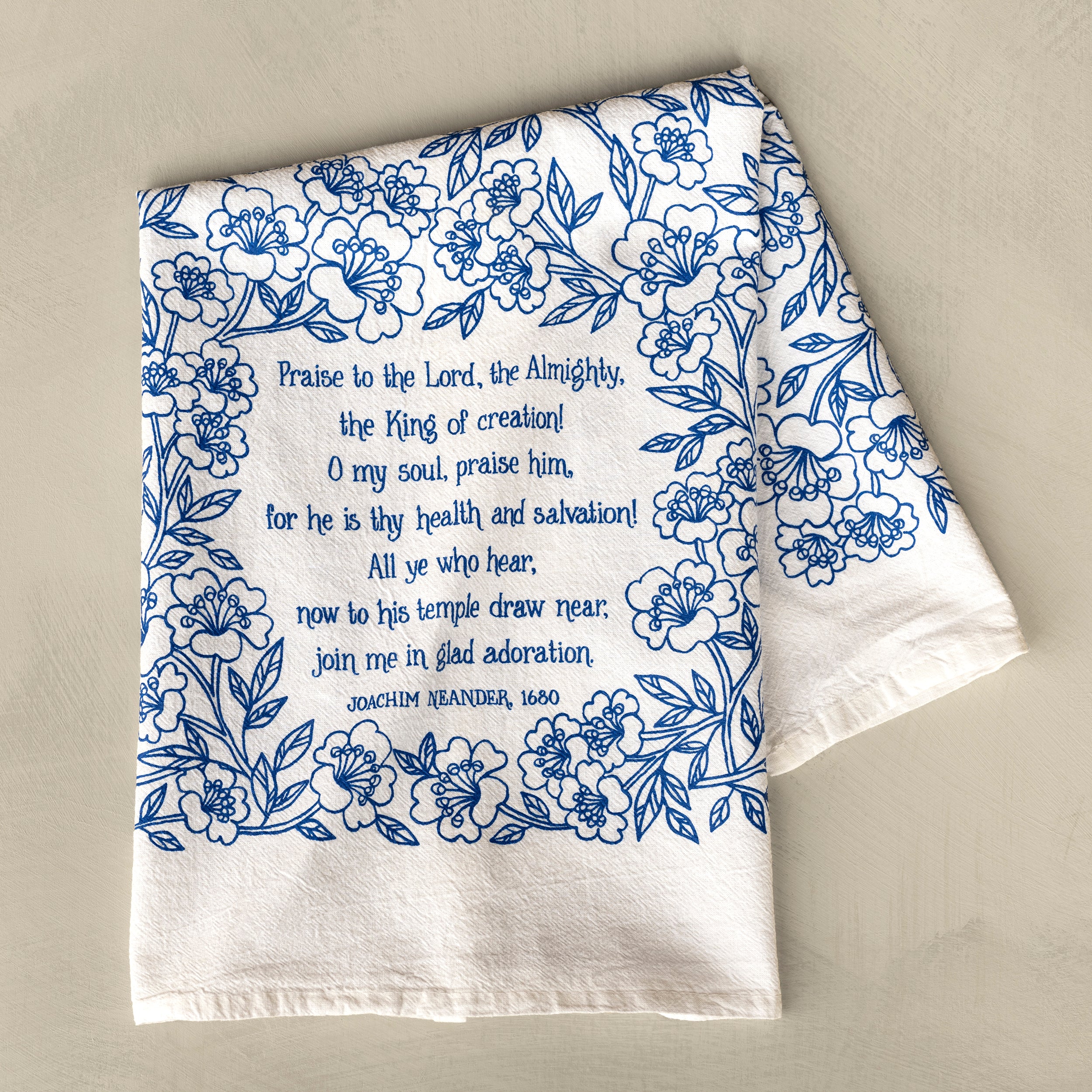 Praise to the Lord Hymn Tea Towel — Little Things Studio Store, image size:2500x2499