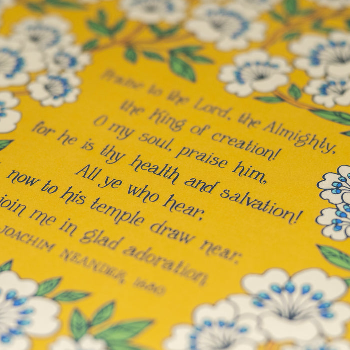 Praise to the Lord Hymn Art Print
