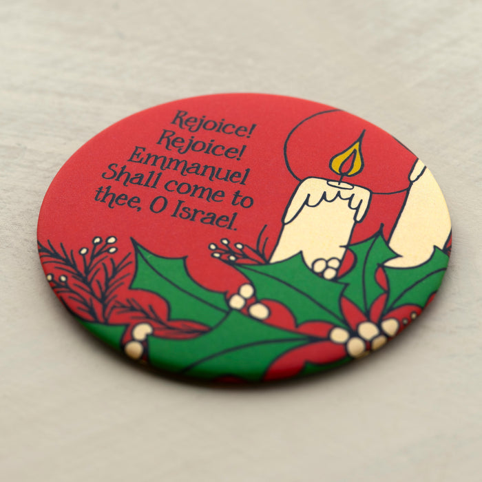 3 Round Christmas Magnets - Rejoice Set