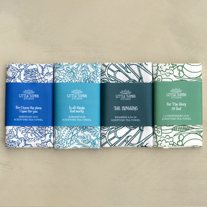 4 Scripture Tea Towels - Set 1