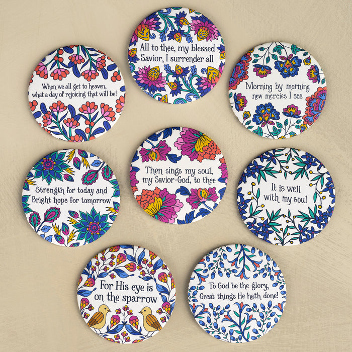 8 Round Hymn Magnets - Set 1