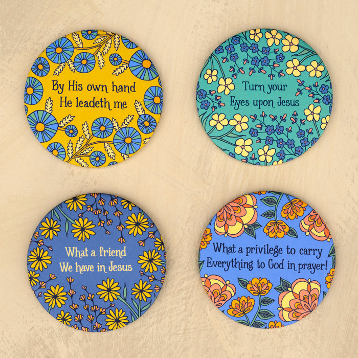 4 Round Hymn Magnets - Set #3